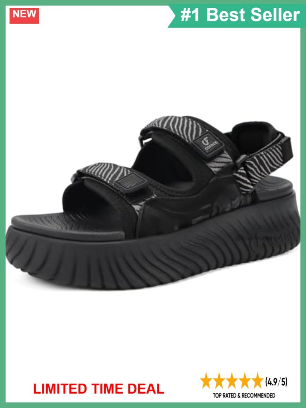 COFACE Orthopedic Walking Sandals Arch Support Platform Slingback